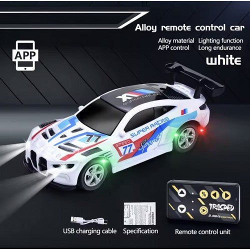 1:64 Mini RC Car Dual Mode 2.4G Dritf Racing Alloy Remote Control Car -Mobile App Control-Any 1