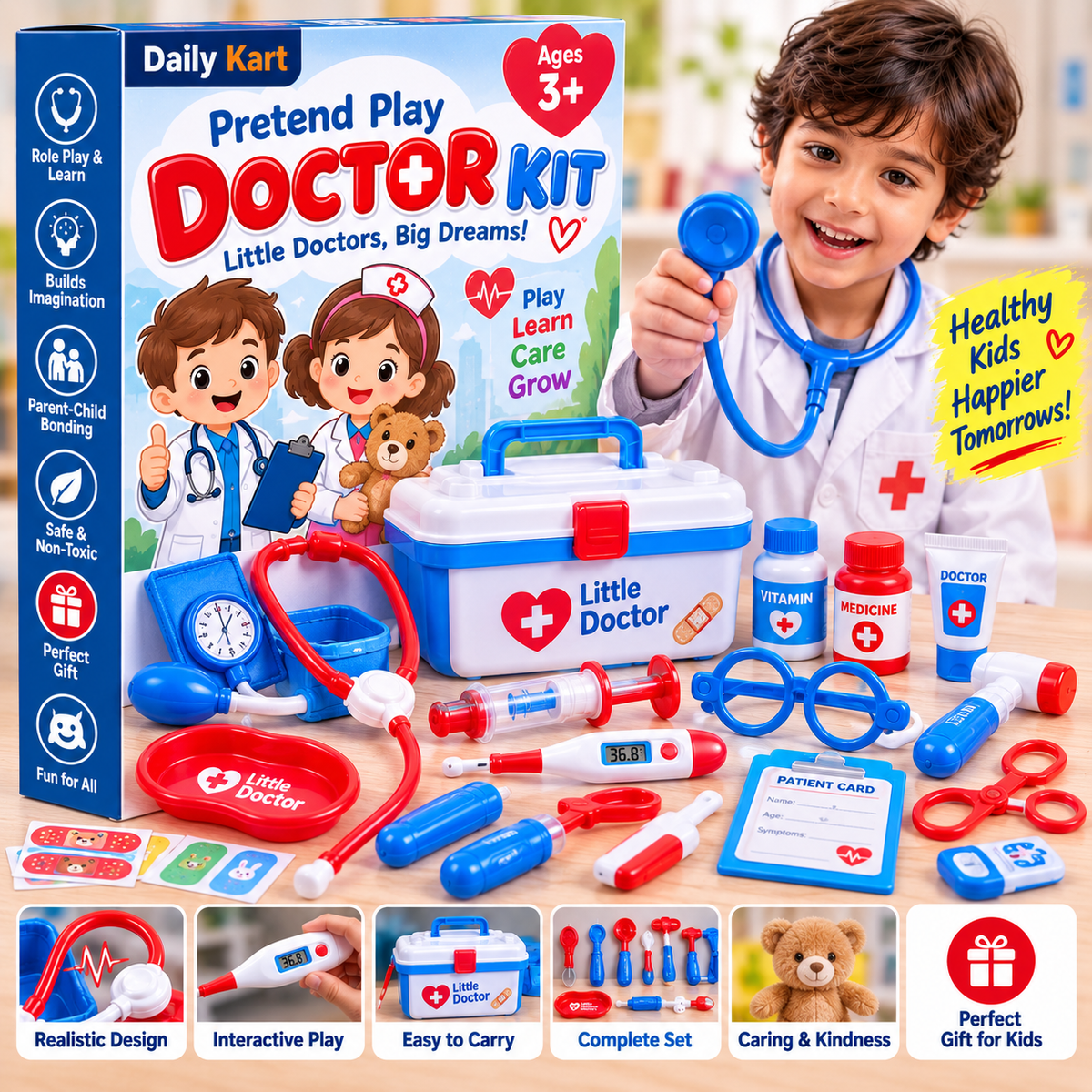 Pretend Play Doctor Kit for Kids